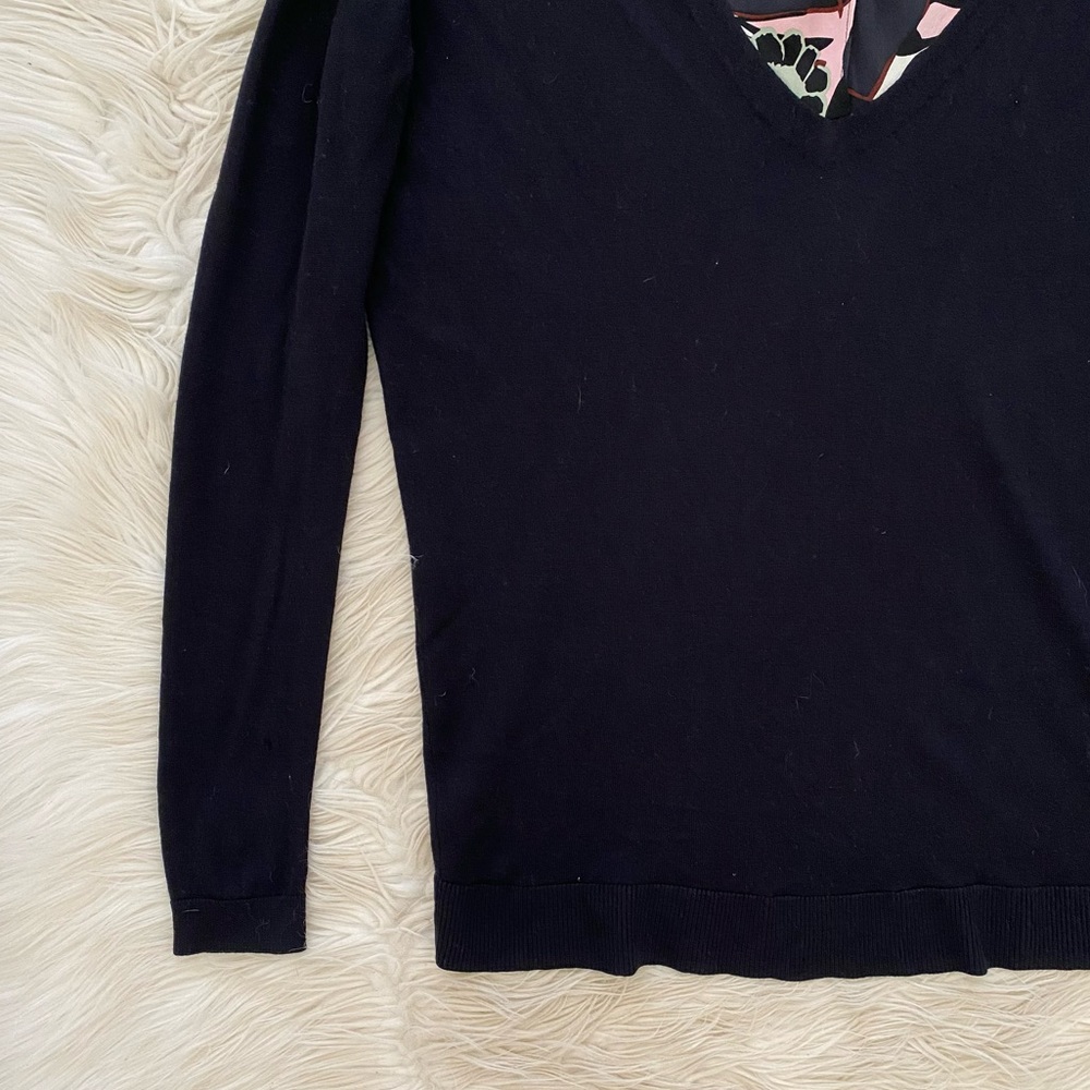 Dorothee Schumacher Navy Blue Knit Ribbon Detail Pullover Sweater - Picture 8 of 10